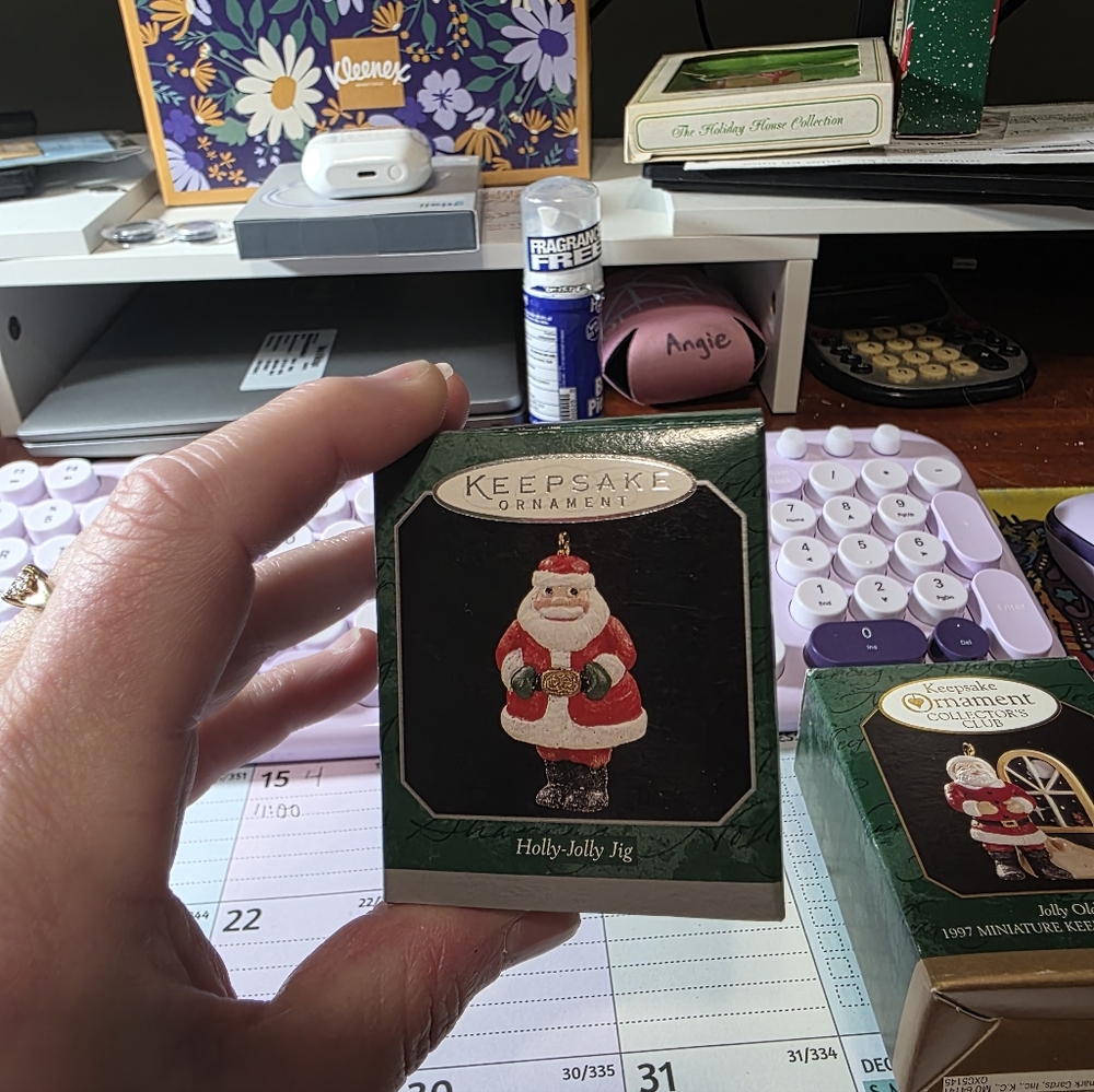 LOT of Hallmark Keepsake Santa Miniature Ornaments
